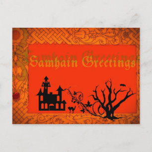 samhain greetings postcard