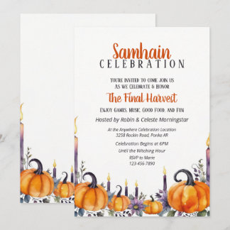 Samhain Party Fall Pumpkins & Candles Invitation