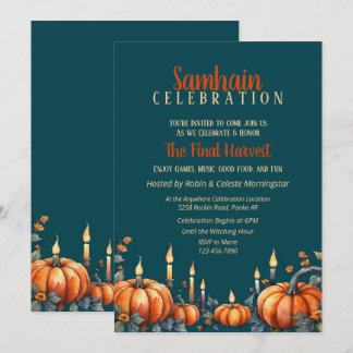Samhain Party Fall Pumpkins & Candles Invitation