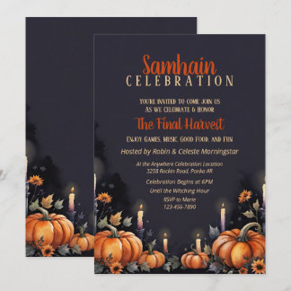 Samhain Party Fall Pumpkins & Candles Invitation