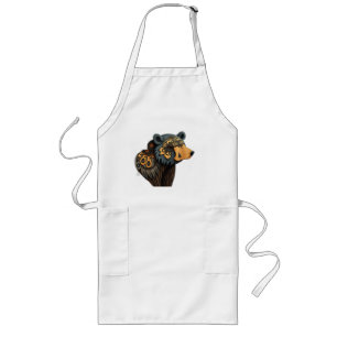 Sámi Bear with Mythological Forest Elements Long Apron