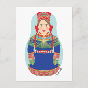 Sami (brown hair) Matryoshka Postcard