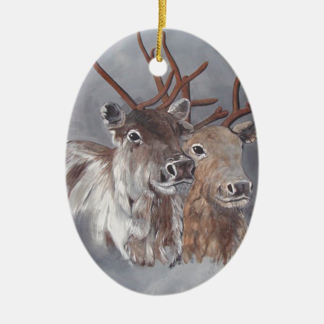 Sami inspiration ceramic ornament (Front)