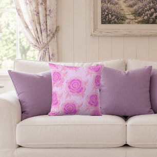 Sami 💜 Purple Baroque Floral Throw Pillow