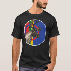 Sami Reindeer Saami National Animal Flag T-Shirt