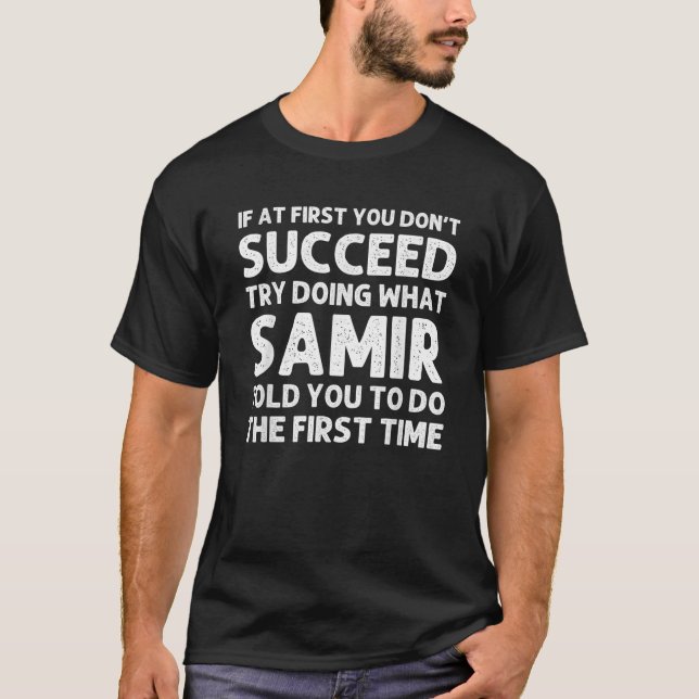 SAMIR Name Personalized Birthday Funny Christmas J T-Shirt (Front)
