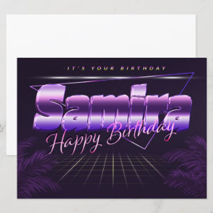 Samira Name First name pura retro card Birthday