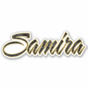Samira or noir Lettre Autocollant Stickers