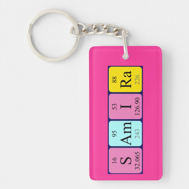 Samira periodic table name keyring (Front)