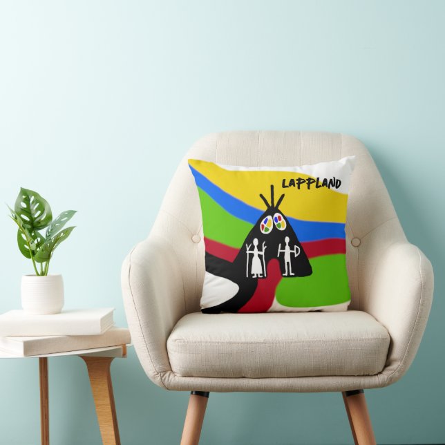 Samisk design unik kudde med text throw pillow (Chair)