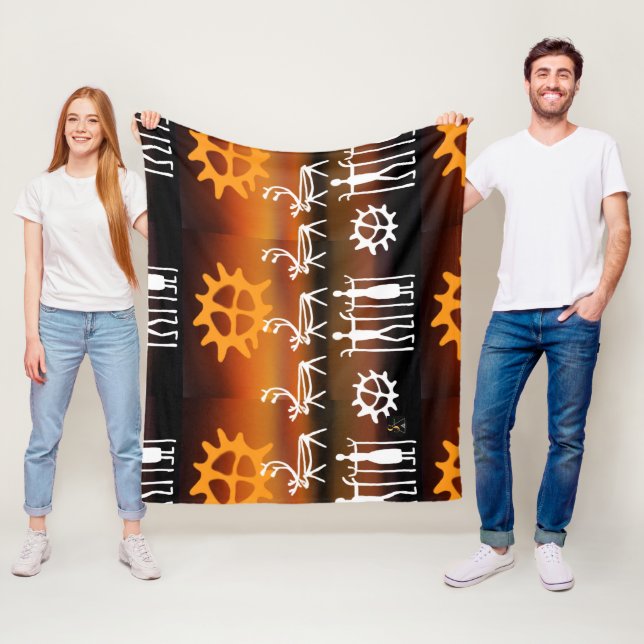 Samisk inspiration samiska tecken fleece blanket (In Situ)