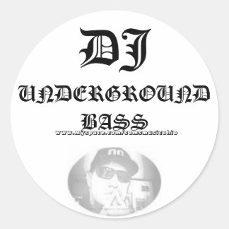 SamixMusic, DJ, UNDERGROUND BASS,   www.myspace... Classic Round Sticker