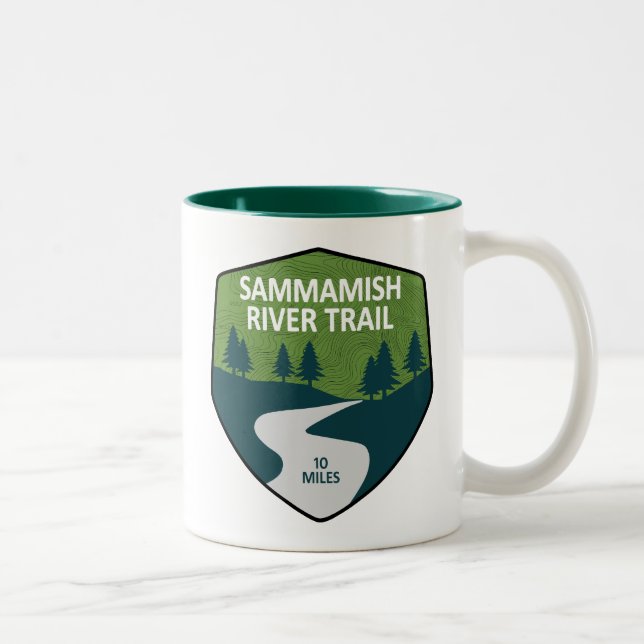 Sammamish River Trail Washington Two-Tone Coffee Mug (Right)