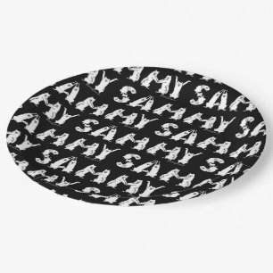 Sammy Spelled in Samoyed Letters Paper Plate
