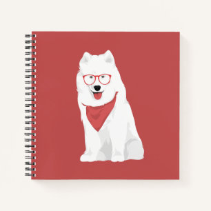 Sammy The Red Bandana Samoyed Dog Notebook