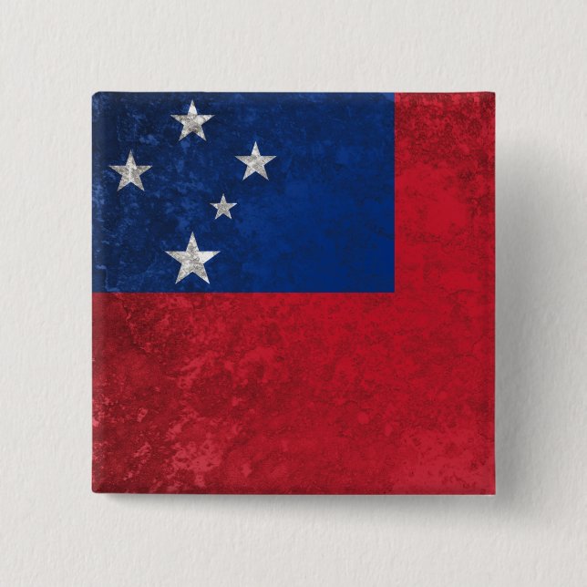Samoa 2 Inch Square Button (Front)