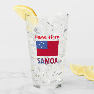Samoa and Samoan Flag Personalized Drinking Glass