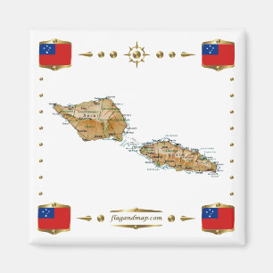 Samoa Carte + Indicateurs Magnet