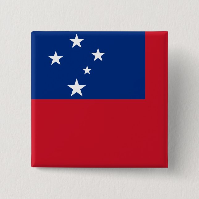 Samoa Flag 2 Inch Square Button (Front)