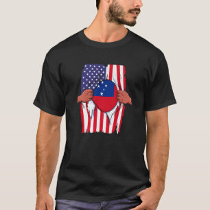 Samoa Flag Blood Inside Me Home Pride Samoan Ameri T-Shirt