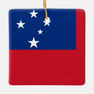 Samoa Flag Ceramic Ornament