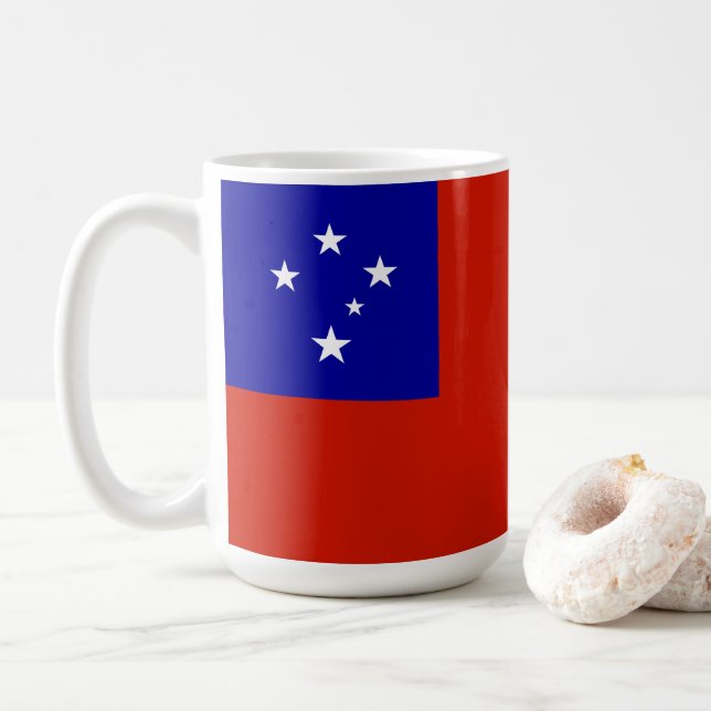 Samoa flag coffee mug (With Donut)