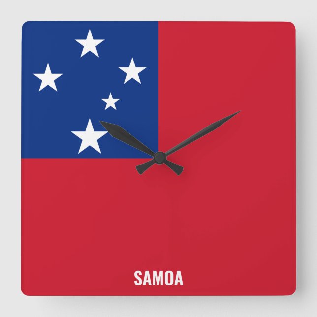 Samoa Flag Dazzling Patriotic Square Wall Clock (Front)