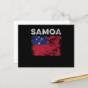 Samoa Flag Distressed - Samoan Flag Postcard