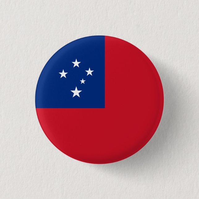 Samoa Flag, Flag of Samoa 1 Inch Round Button (Front)