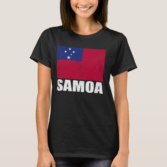 Samoa Flag Grunge Vintage Souvenir Samoa T-Shirt (Front)