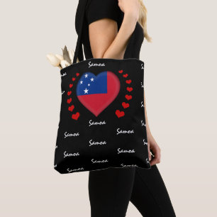 Samoa Flag & Heart, Samoan Flag fashion /sport Tote Bag