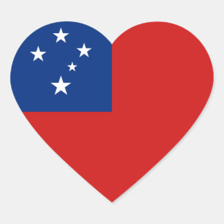 Samoa Flag Heart Sticker