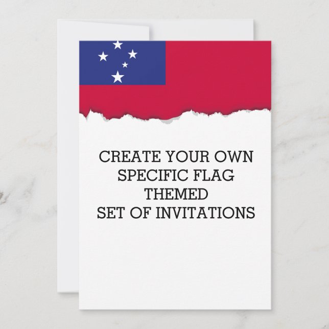 Samoa Flag Invitation (Front)