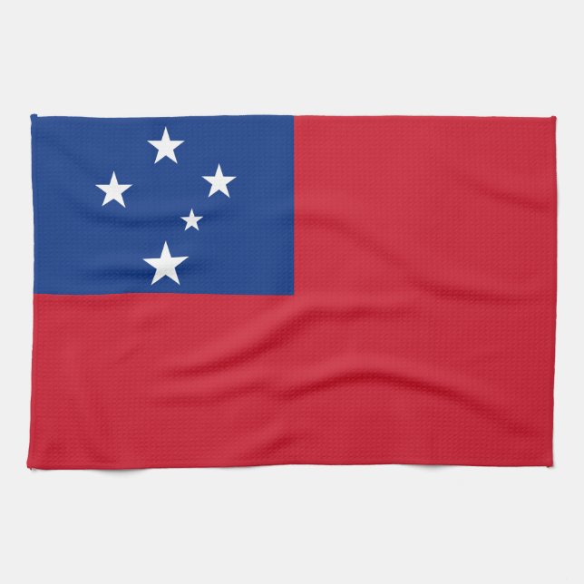 Samoa Flag Kitchen Towel (Horizontal)
