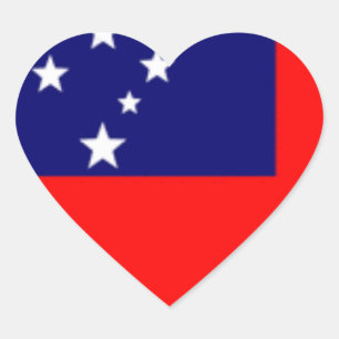 Samoa Flag Love Heart Sticker