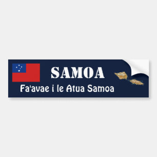 Samoa Flag + Map Bumper Sticker