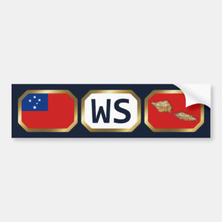 Samoa Flag Map Code Bumper Sticker