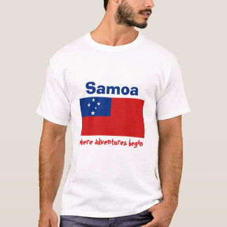 Samoa Flag + Map + Text T-Shirt