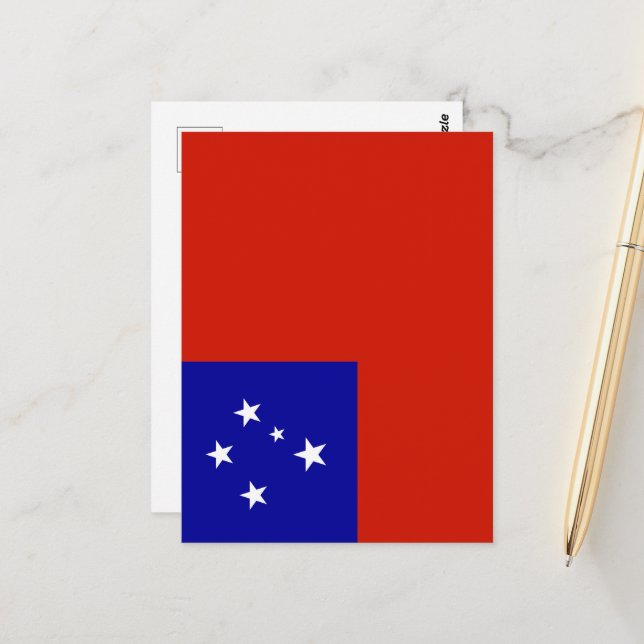 Samoa flag postcard (Front/Back In Situ)