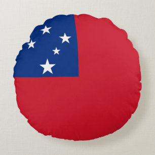 Samoa Flag Round Pillow