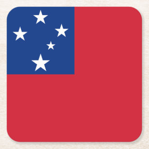 Samoa Flag Square Paper Coaster