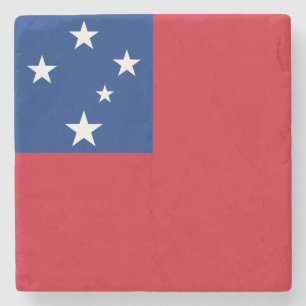 Samoa Flag Stone Coaster