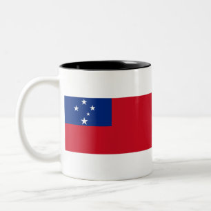 Samoa Flag Two-Tone Coffee Mug