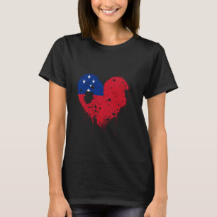 Samoa Heart Samoan Flag Samoan Pride Samoan Roots T-Shirt