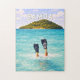 Samoa Illustration Travel Art Vintage Jigsaw Puzzle