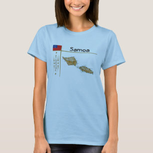 Samoa Map + Indicateur + Titre T-shirt