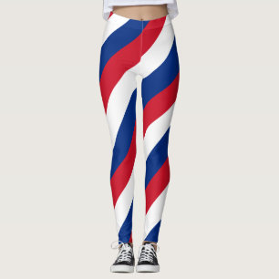 Samoa National Flag Colours Diagonal Striped Leggings