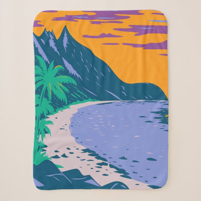 Samoa Ofu Beach Sherpa Blanket (Front)