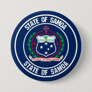 Samoa Round Emblem 3 Inch Round Button