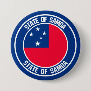 Samoa Round Emblem 3 Inch Round Button